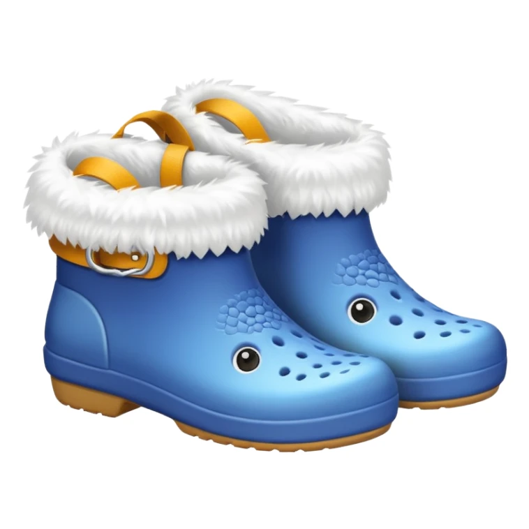 crocks with fur lining in white color sticker