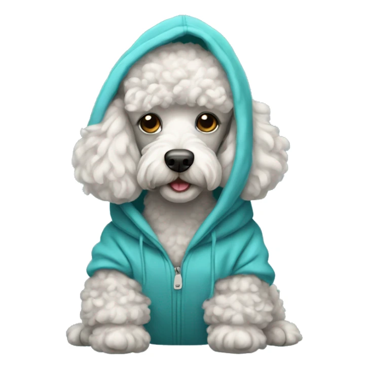 Poodle wearing a hoodie  sticker