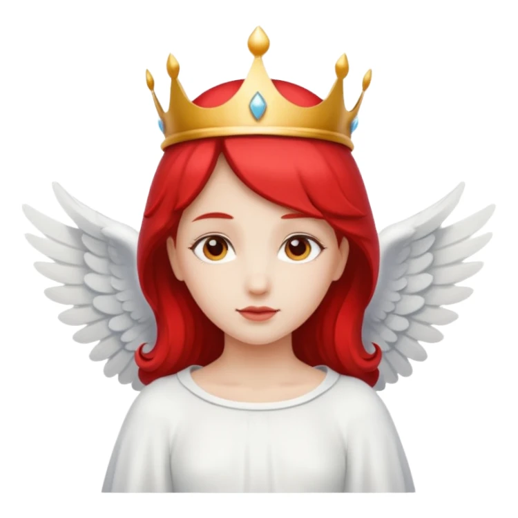 an angel with a red crown on her head, 4 wings sticker