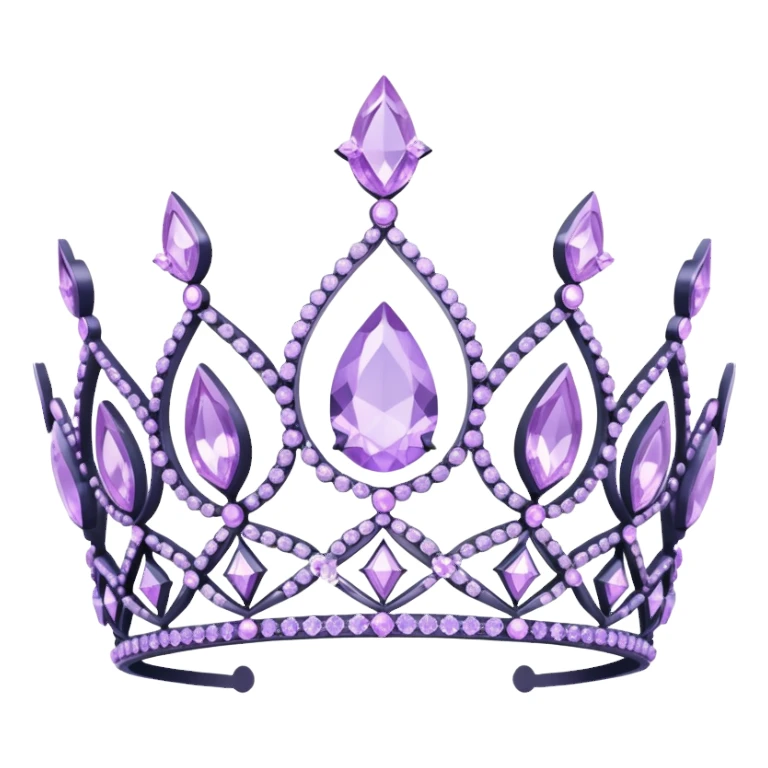 Pastel purple crystal gems tiara sticker