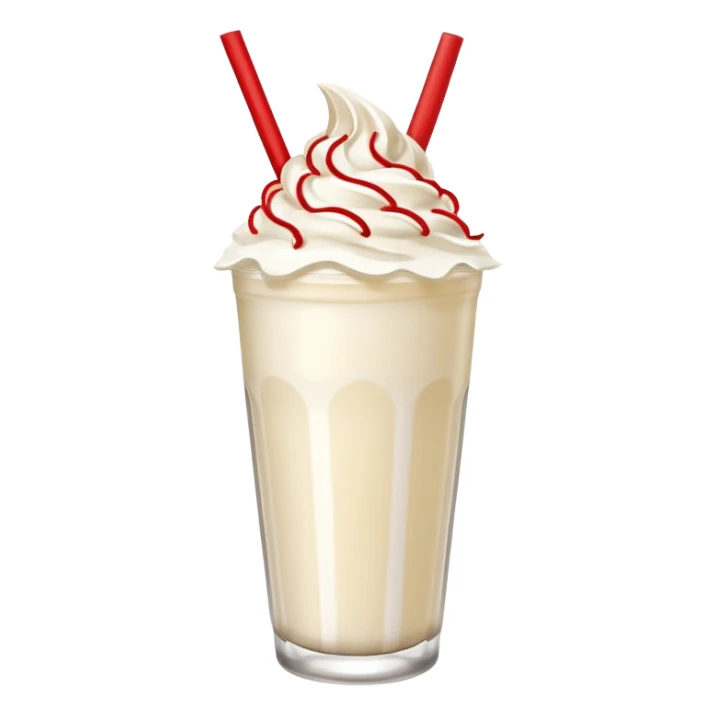milkshake with whipped cream and red straw on top sticker