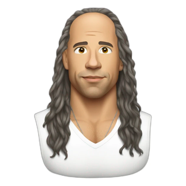 Vin Diesel with long hair sticker