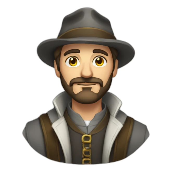 alchemist italiano con barba, joven sticker