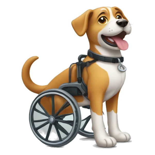 a dog in a wheelchair sticker
