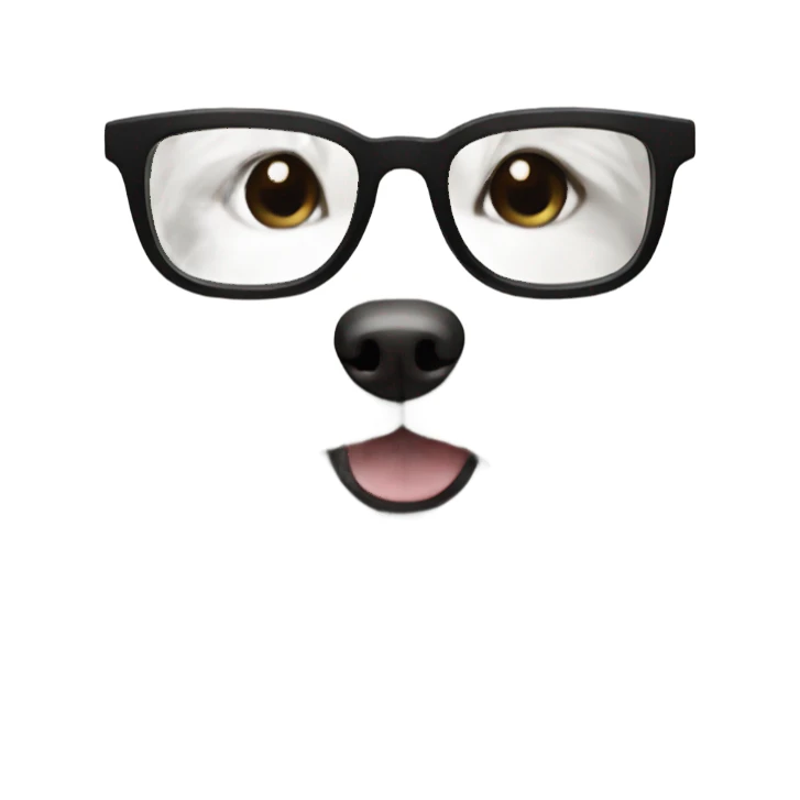 White fluffy dog wearing glasses sticker