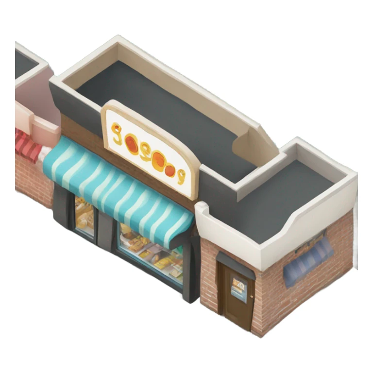 isometric row of shops sticker