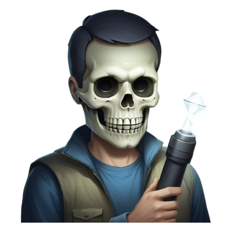 Flashlight with a Face Concept
Flashlight Shape: A simple cylinder (like a short, thick stick) in one hand.
Face in the Light Beam: Instead of just regular light, the beam forms a ghostly face or eyes and mouth, giving it a mysterious or eerie vibe.
Style of the Face:
Option 1: A spooky skull or creepy grin.
Option 2: Just two glowing eyes staring out from the beam.
Option 3: A distorted face, like a shadowy figure watching.
Easy Drawing Trick:
The light beam is a triangle extending from the flashlight.
The face is inside this triangle, drawn with rough lines to keep it looking raw and graffiti-style. sticker