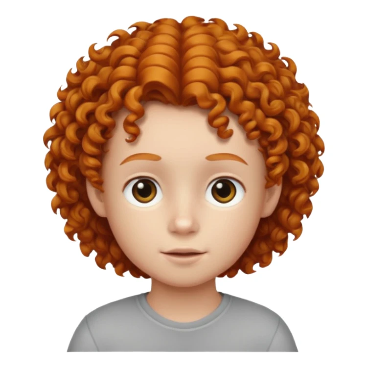 kid with ginger curly hair sticker