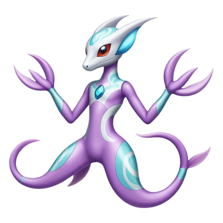 Patterned Lilac Aquatic Deoxys-Reshiram-god sticker