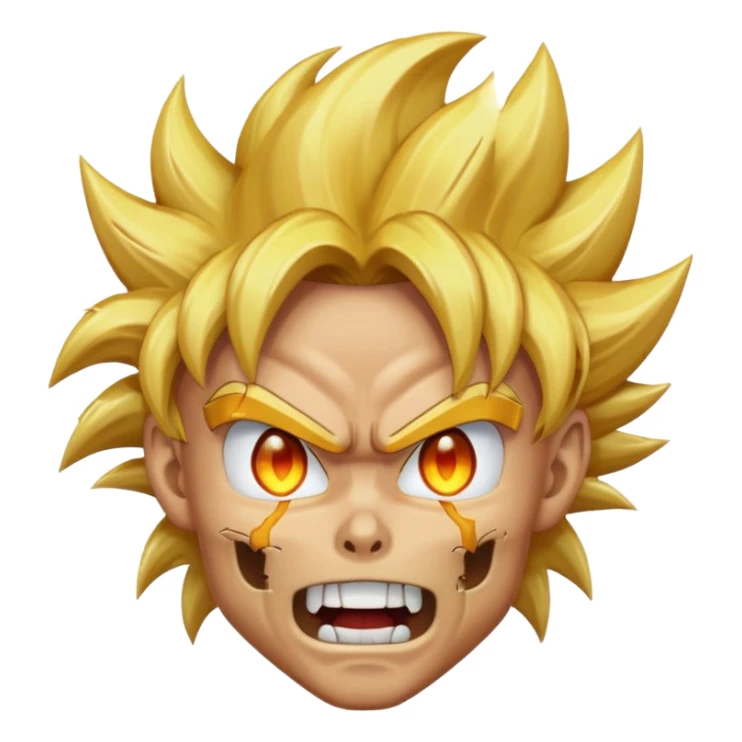A super Saiyan Goku skull head emoji sticker