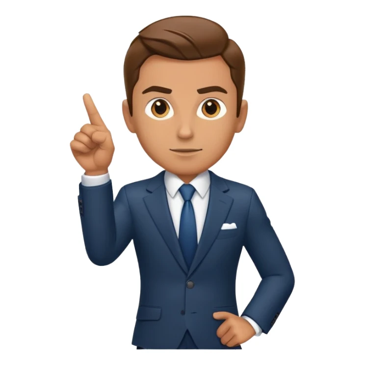 Confident business leader pointing forward with determination sticker