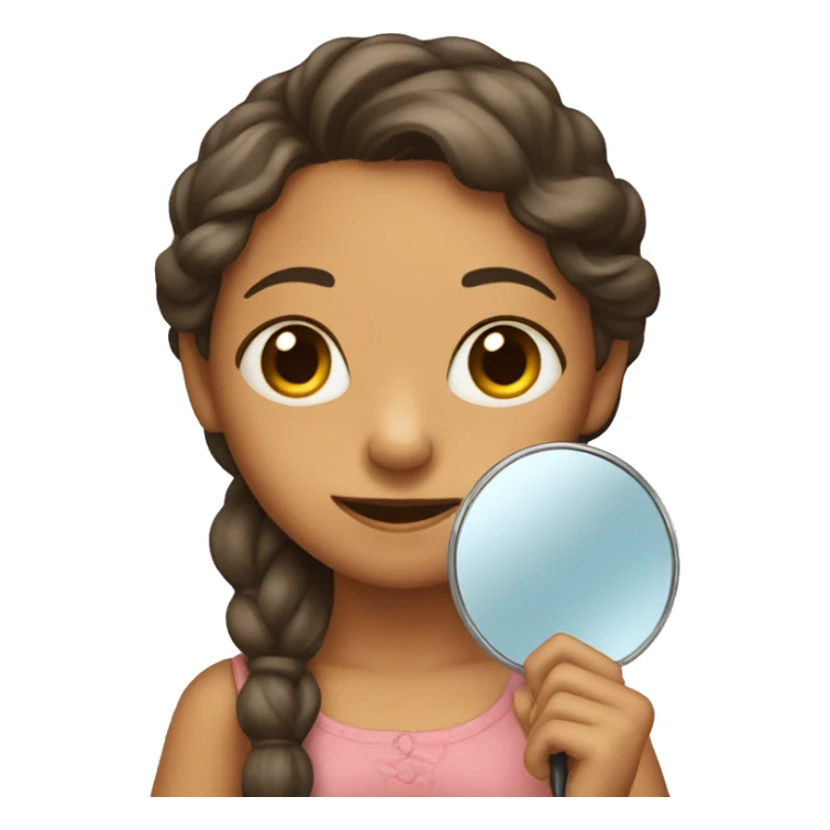 Girl with an hand-mirror sticker