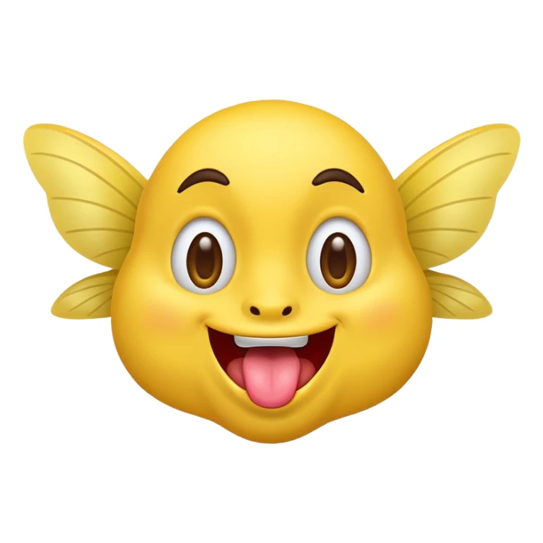 yellow face with a fluttering tongue sticker