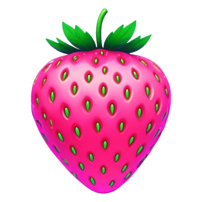 neon cyberpunk style strawbarry sticker