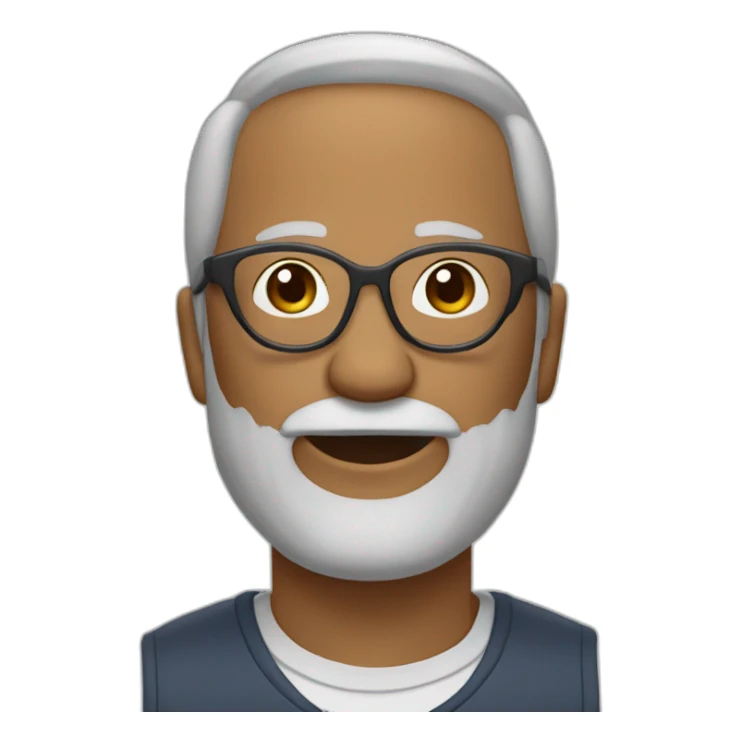 Persona de 60 años cara larga con lentes poco pelo sticker