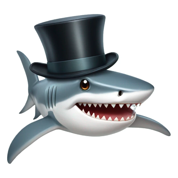 Shark with a top hat sticker