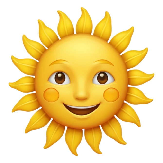 smiling sun emoji, simple and cheerful sticker