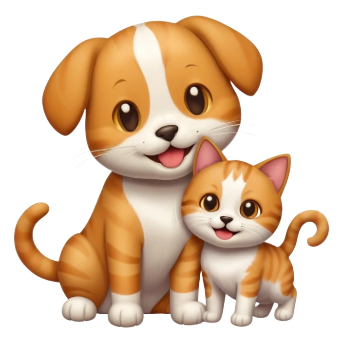 Cat and dog together as friends sticker