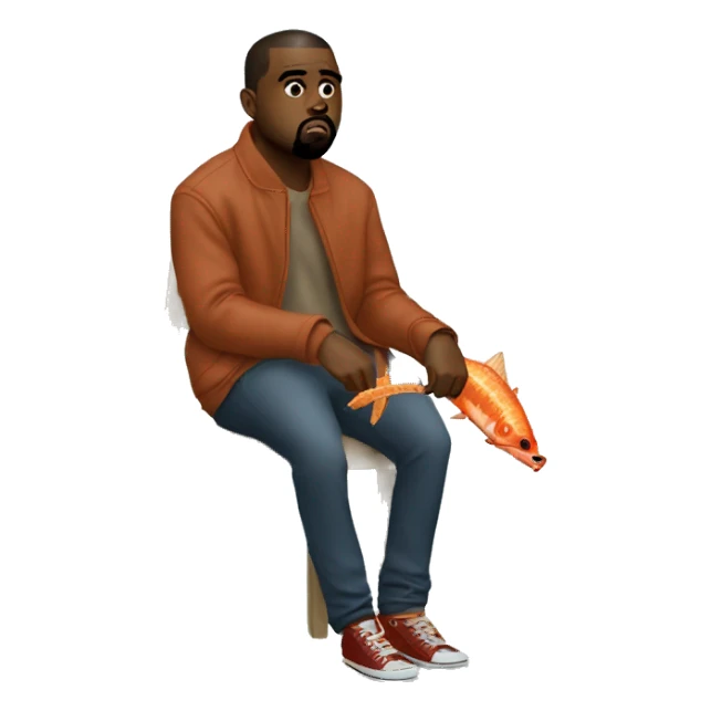 Kanye West eating fish sticks sticker