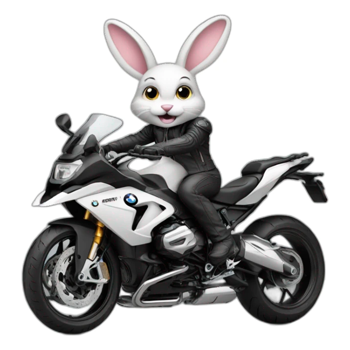 Biker bunny on bmw motorcycle sticker