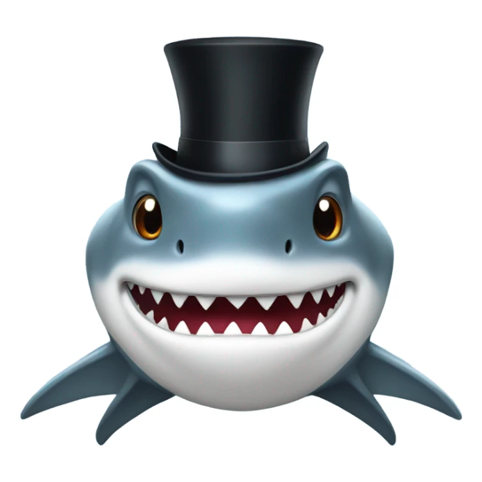 Shark with a top hat sticker