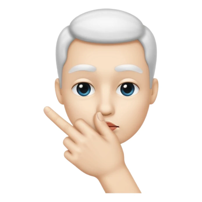 White Shh finger and hand emoji sticker