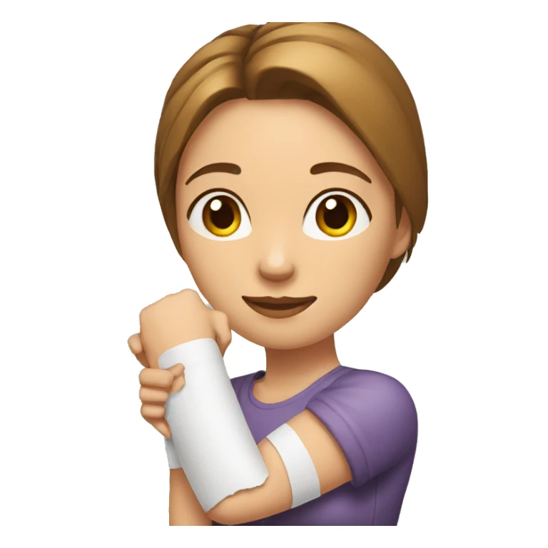 Woman with forearm cast  sticker