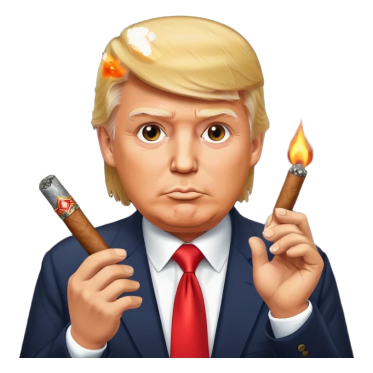 donald trump with a cigar sticker