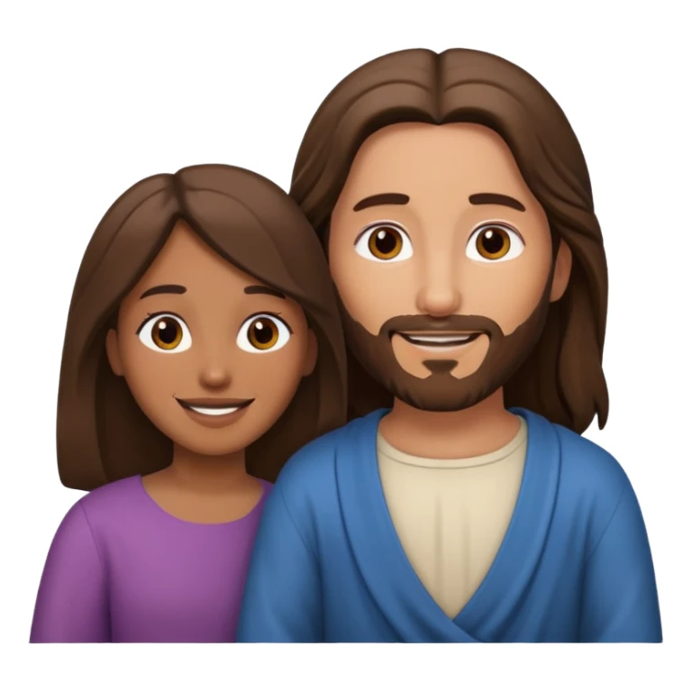 Jesus animado con una mujer ayudándola, variadas sticker