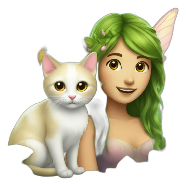 A fairy and a cat sticker