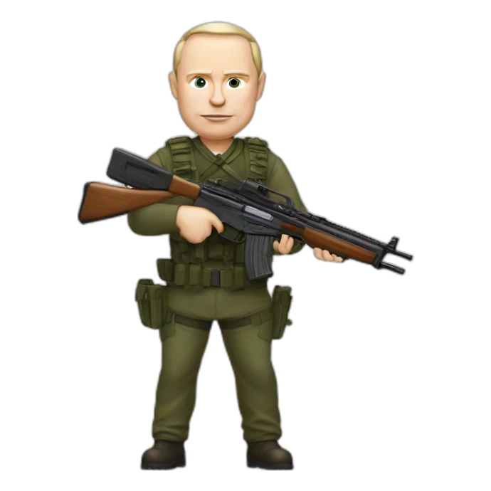Vladimir poutine avec un fusil sticker