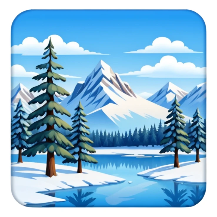 small painting with winter landscape sticker