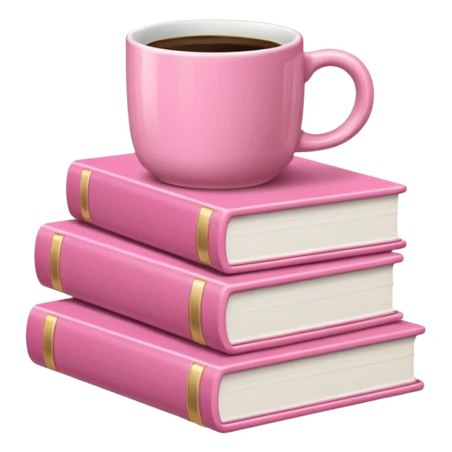 Pink Books and Cute Coffee  sticker