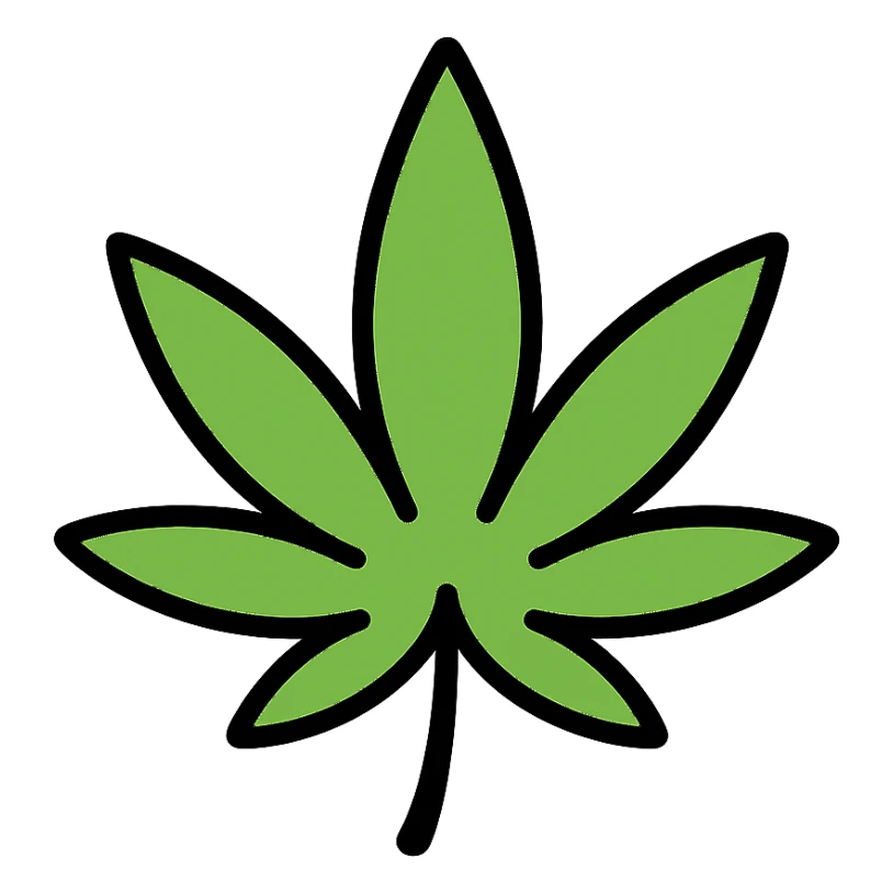 cannabis leaf color outline icon sticker