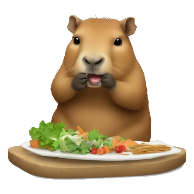 artist capybara eat ch sticker