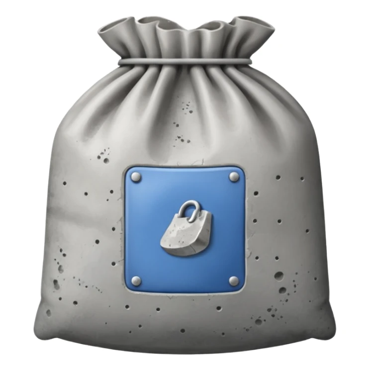 bag of concrete mix sticker