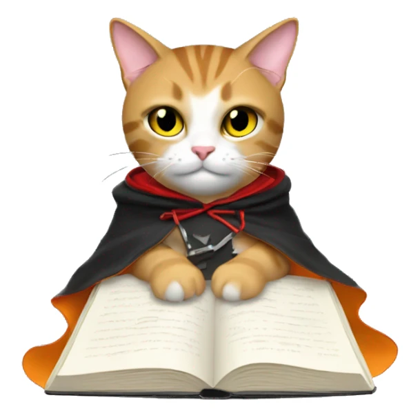  JR crypto writing cape-wearing cat sticker