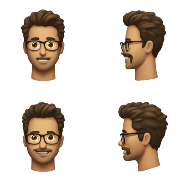 HOMBRE sin barba LENTES CABELLO RIZADO sticker
