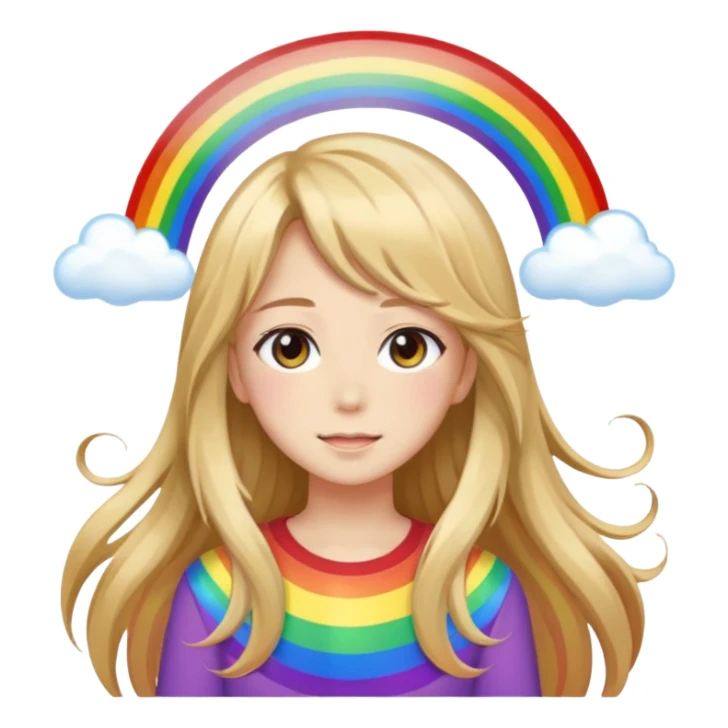 Anime girl with rainbows  sticker