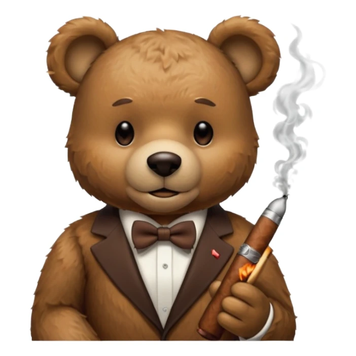 Teddy bear listening to Sinatra smoking cigar  sticker