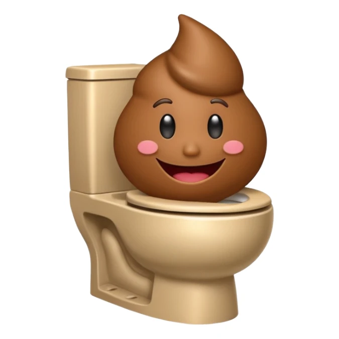 poop face in a toilet sticker