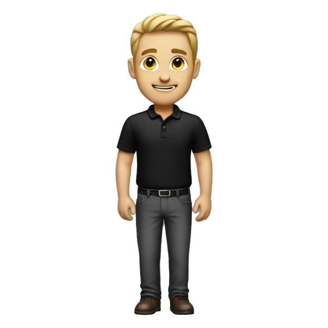 sales guy with black polo shirt sticker