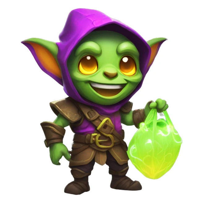 loot goblin with glowing neon sticker