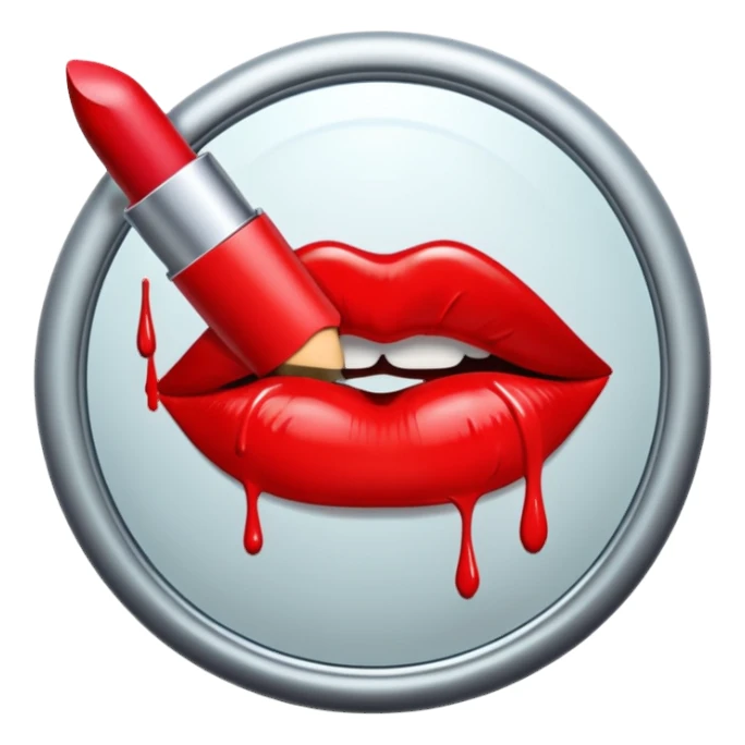 Kissing lipstick on mirror sticker