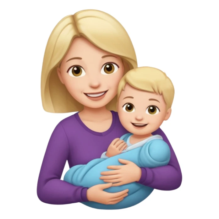 Mom holding baby sticker