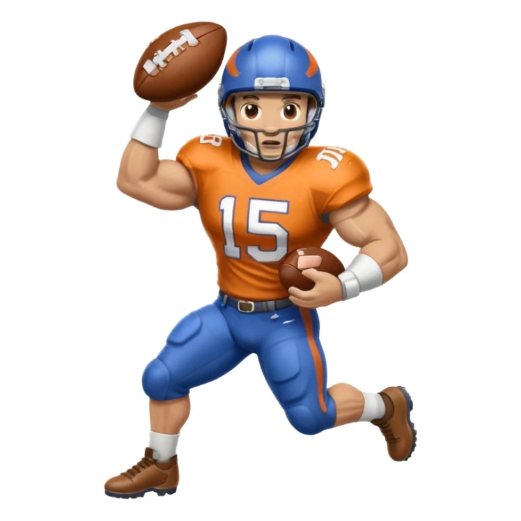 A bronco playing football sticker