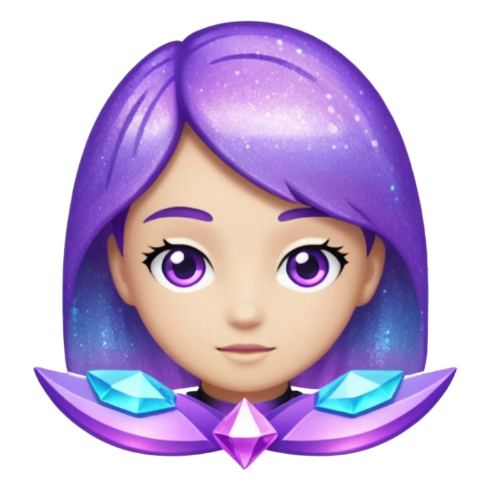 glitter purple and cian control game sticker