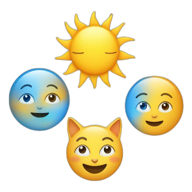 Sun, mother, father and cat sticker