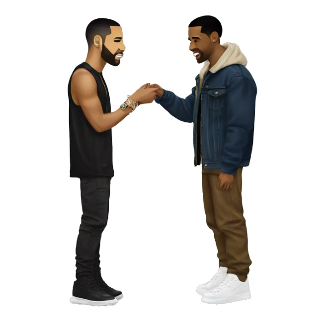 Travis Scott giving clothes to drake sticker