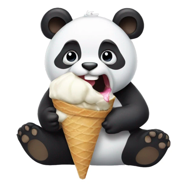 Panda eating ice cream sticker